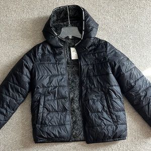 Abercrombie boys black lined winter jacket. Size 13/14
